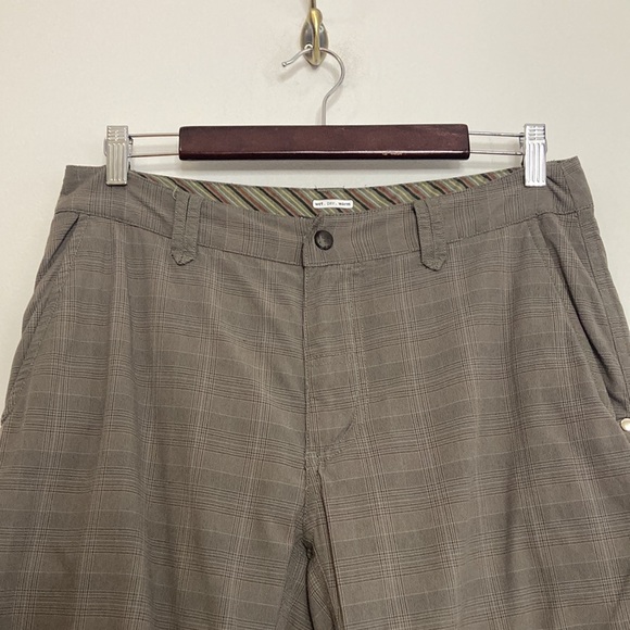 Lululemon Pants Mens 33 x 28 Brown Gray Plaid Stretch Chino Straight Wide Leg - Picture 3 of 15